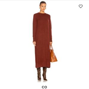 co seamed crew neck sweater dress
